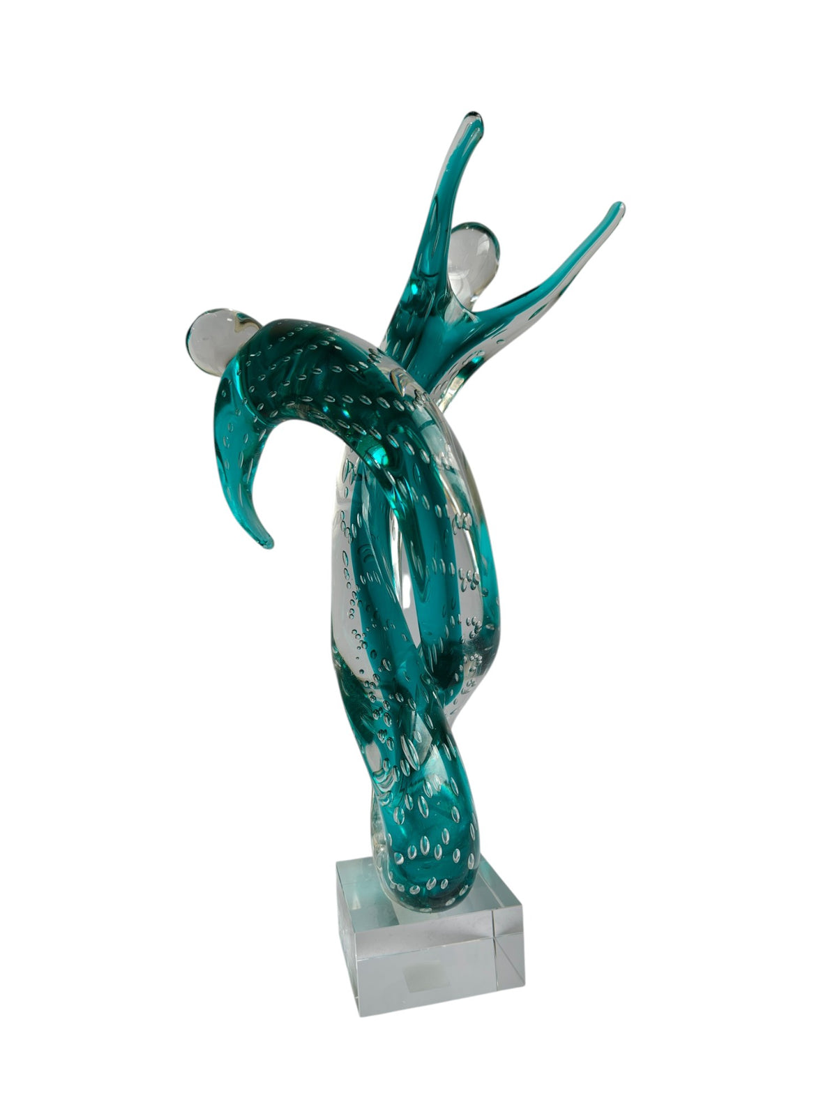 Infinity Dance Couple Crystal Glass Showpiece - Modern Art Sculpture