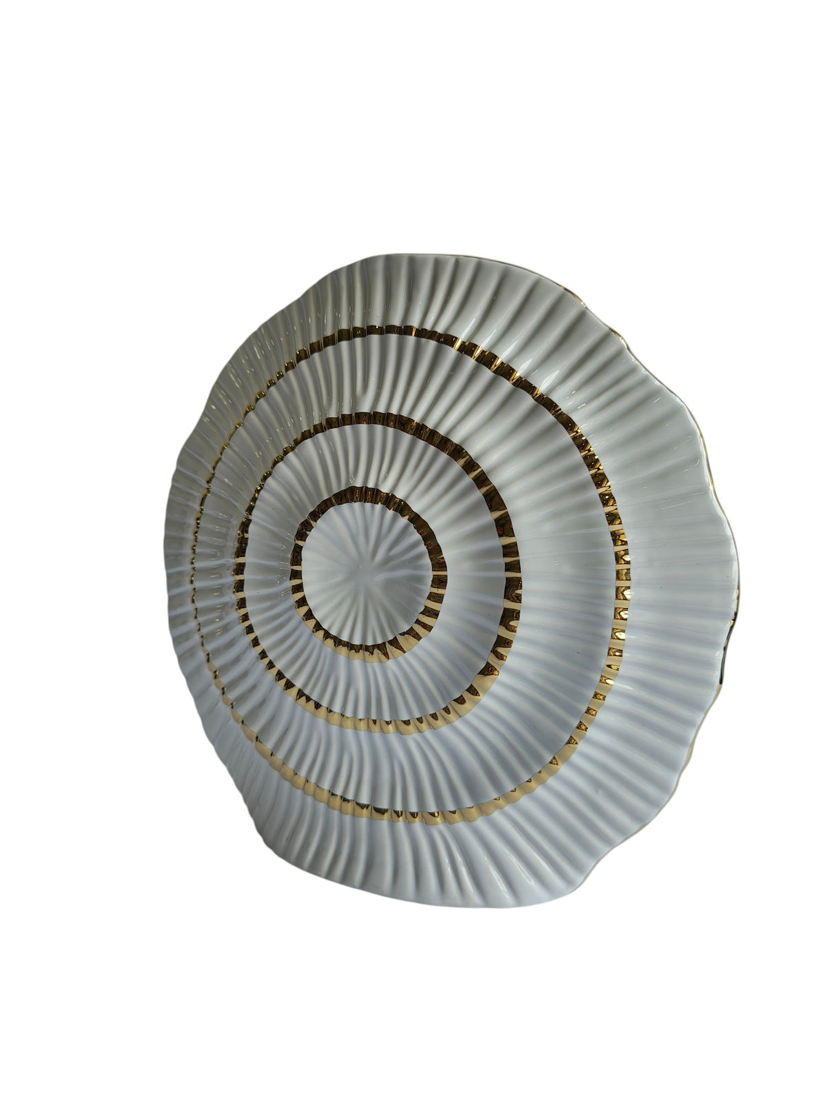 White & Golden Shell Shaped Vase