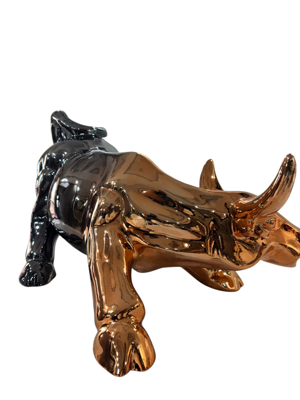 Titan Charge Metallic Bull Sculpture Rose Gold & Gunmetal Edition