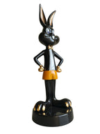 Pure Black Boss Bunny - Luxury Ceramic Sculpture Large