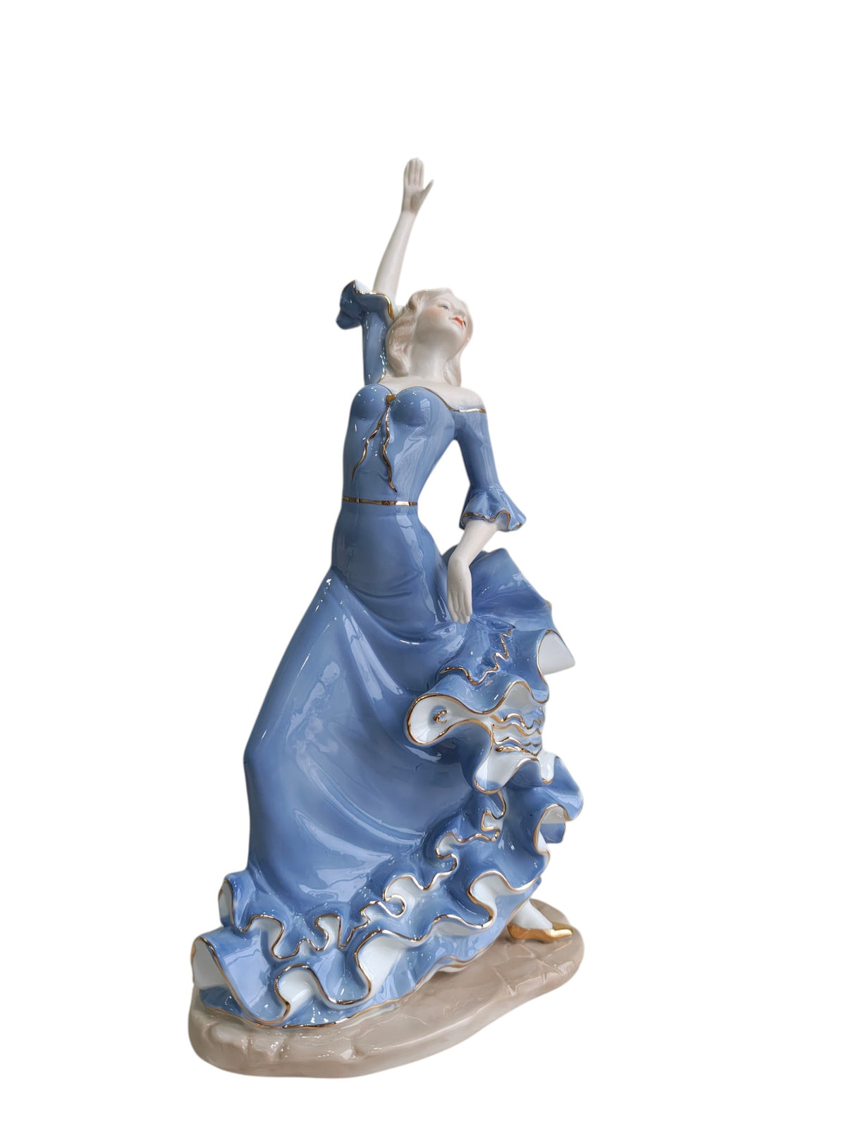 Rosa Flamenca - Pink & Gold Porcelain Dancer Sculpture