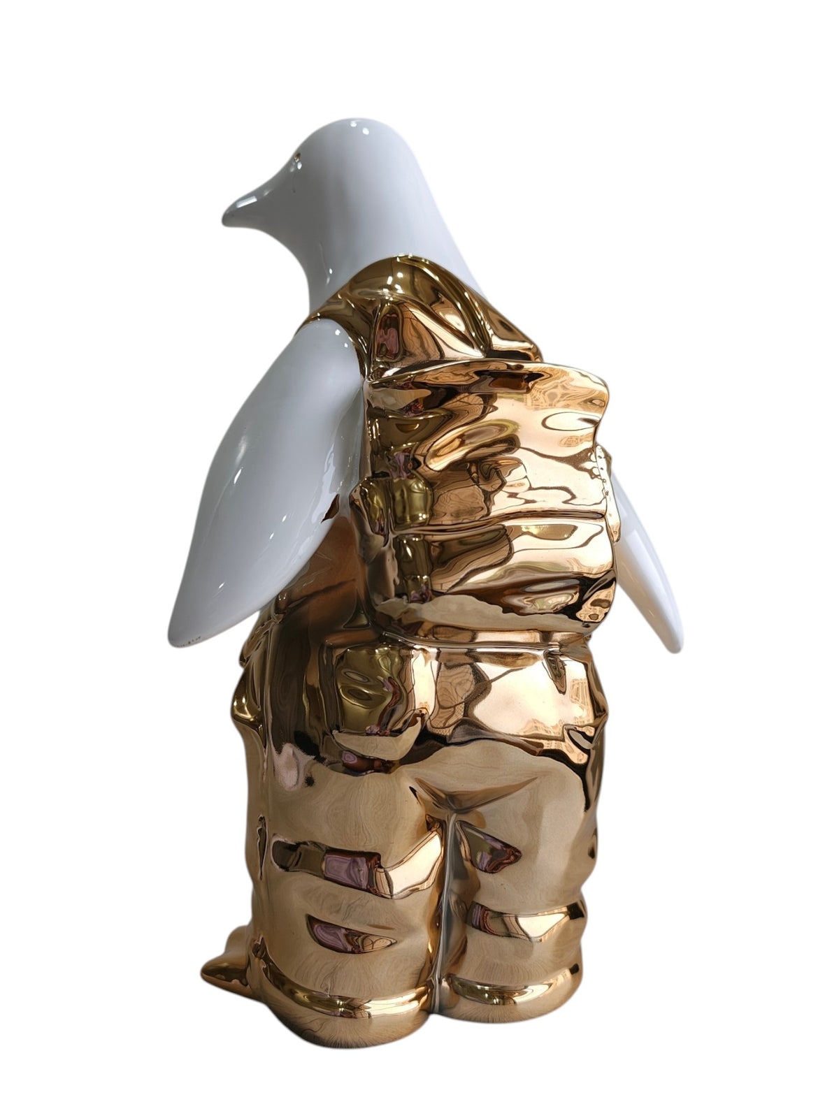 Golden Tux Penguin - Luxury Ceramic Vase Figurine