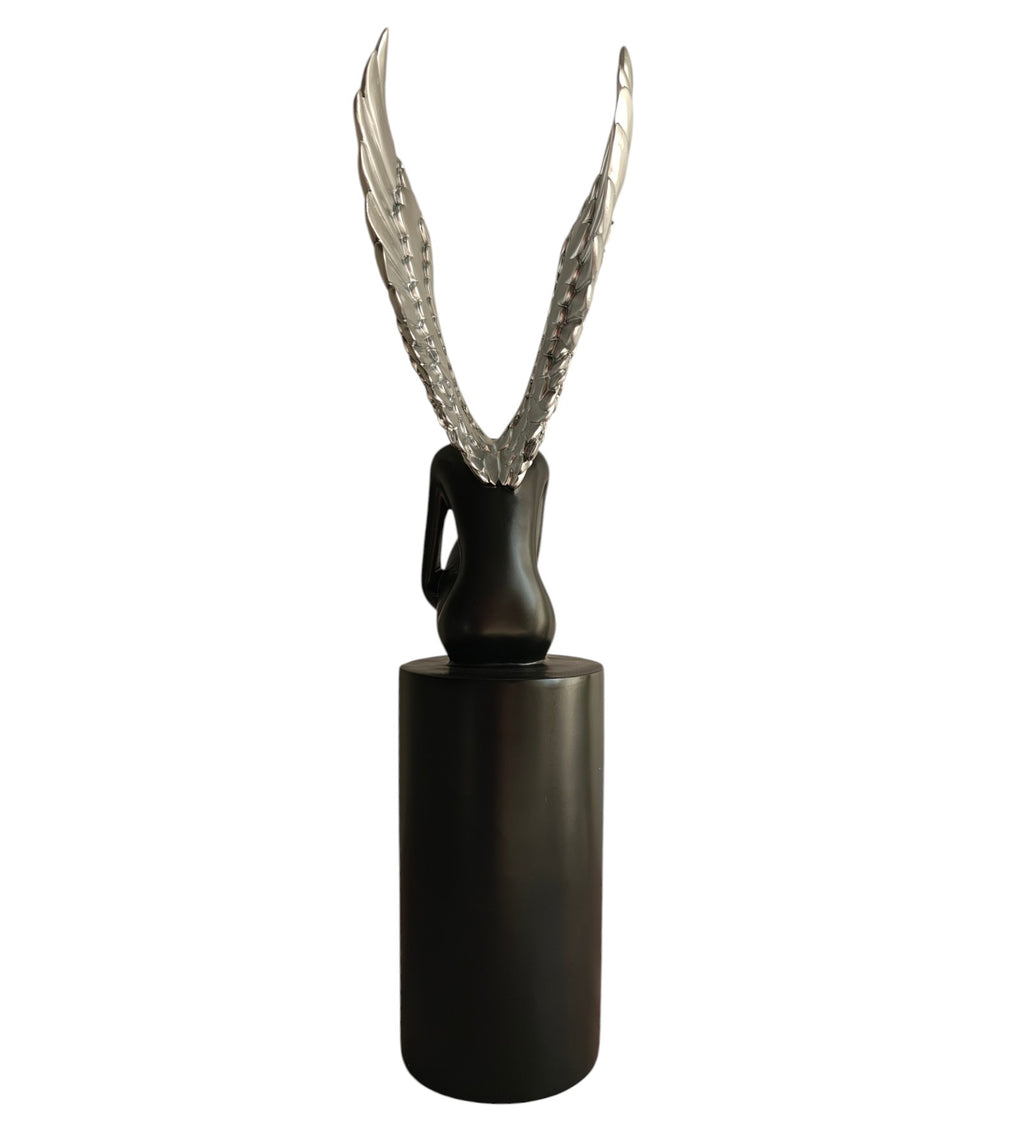 Black & Silver Lady with Wings