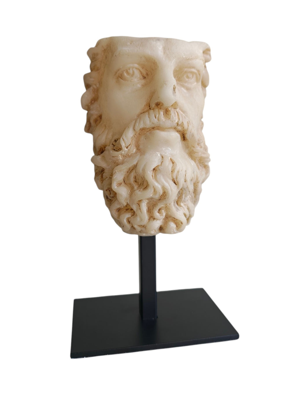 Classic Zeus Face Bust on Stand (Vintage Cream)
