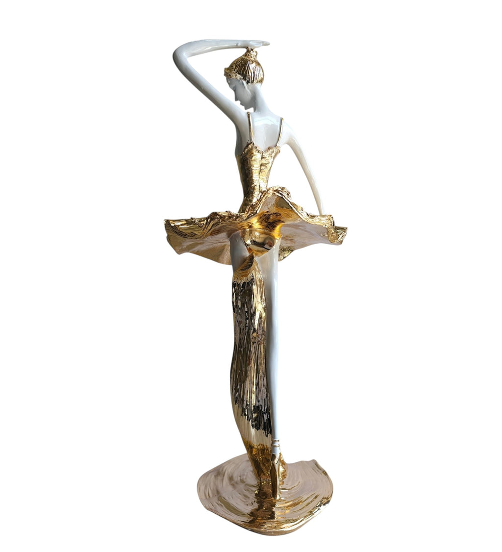 White & Golden Ceramic Premium & Elegant Figurine
