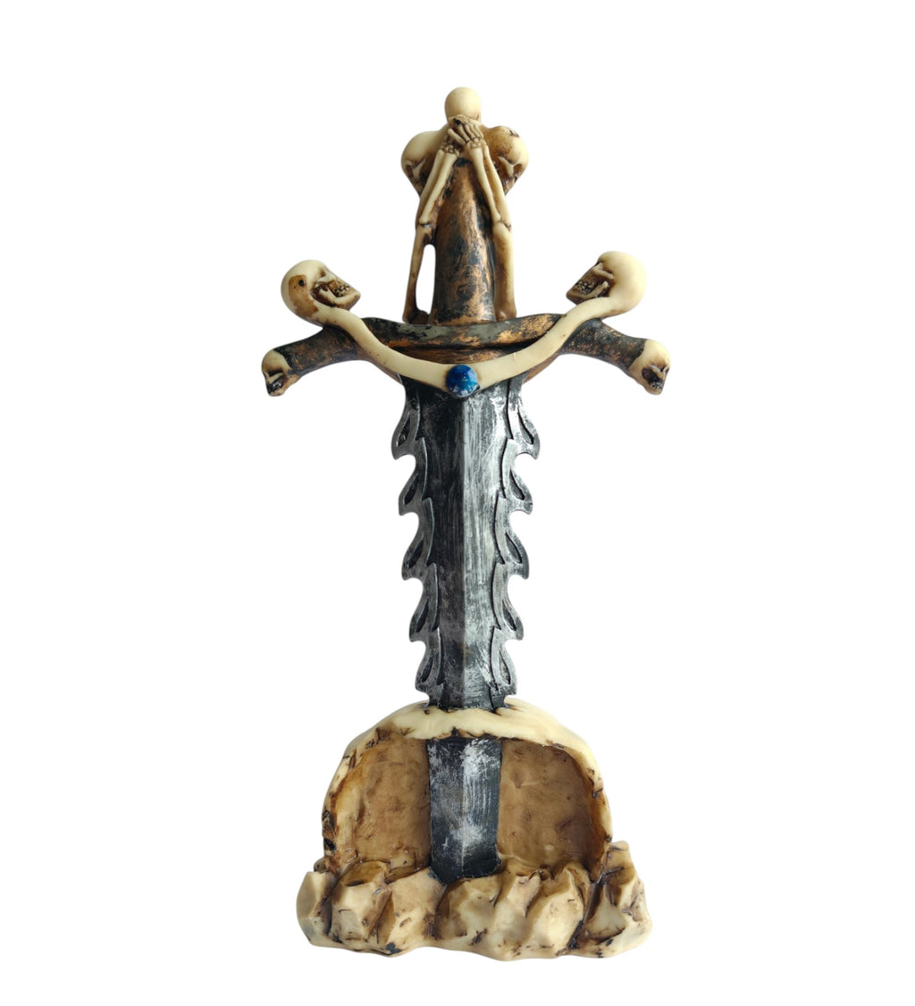 Large Skeleton  Cross Knife Decor