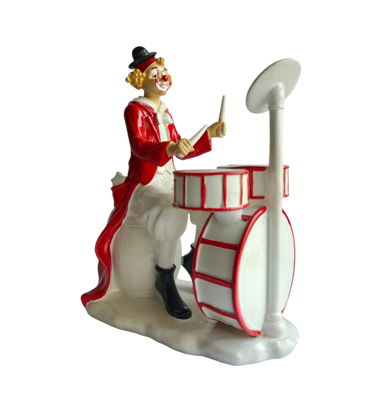 Drummer Band Clown Figurine