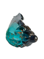 Luxury Aqua Blue Conch Shell Showpiece - Hand Blown Glass with Gold Flakes