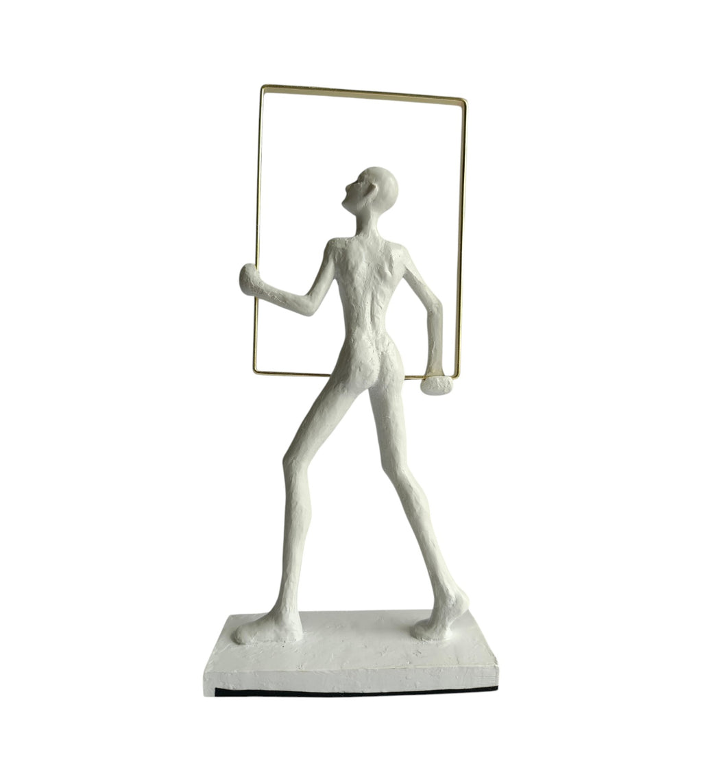 Abstract Man Frame White