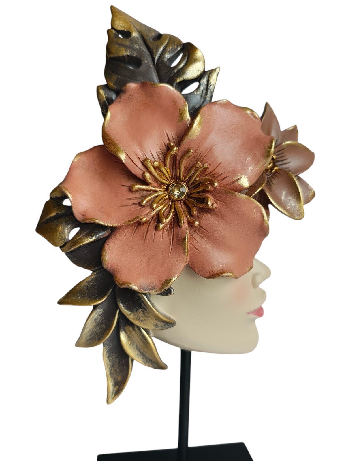 Floral Lady Face Sculpture - Decorative Table Showpiece
