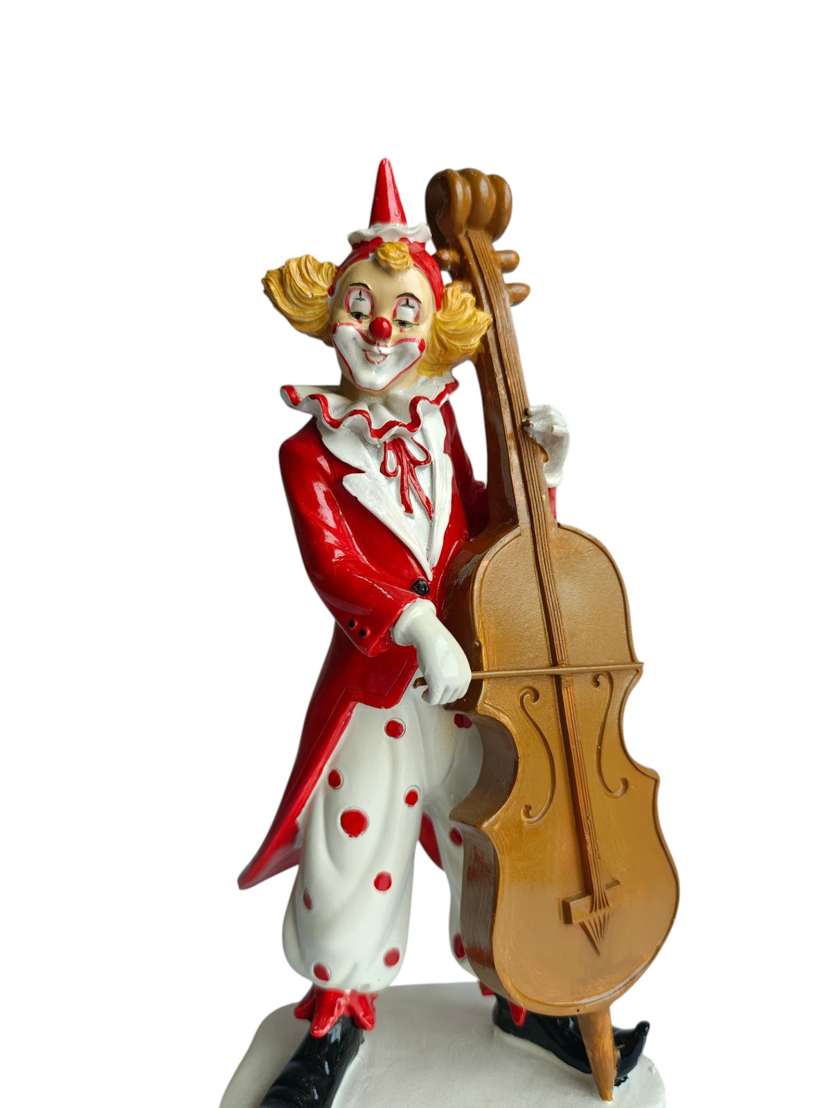 Cello Musician Clown Figurine