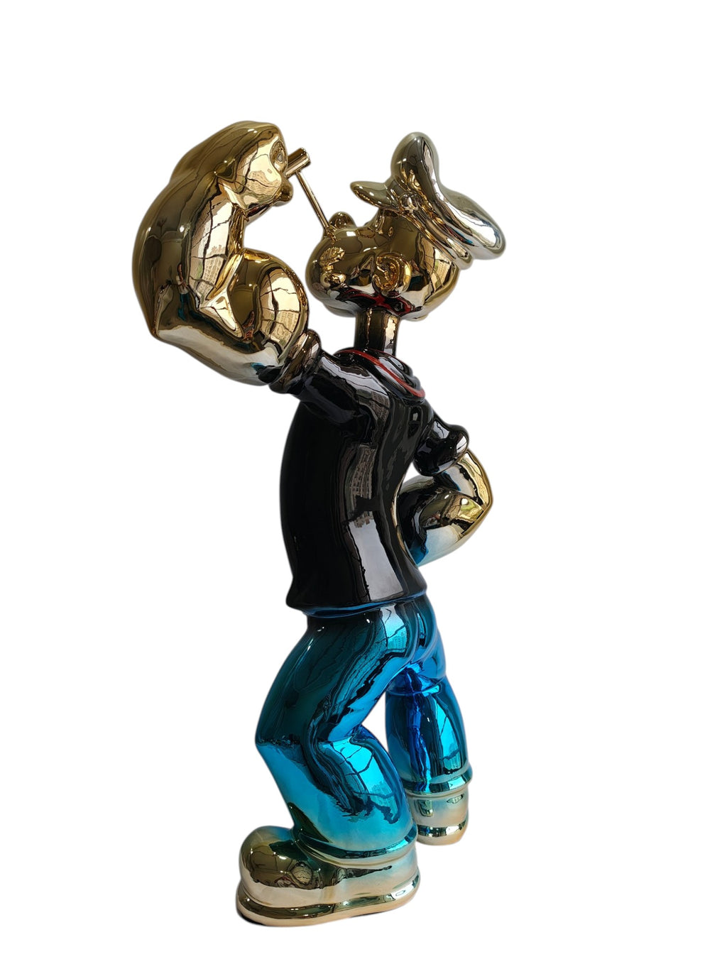 Chrome Pop Art Popeye The Sailor Showpiece - 74.5 cm Luxury Electroplated Sculpture