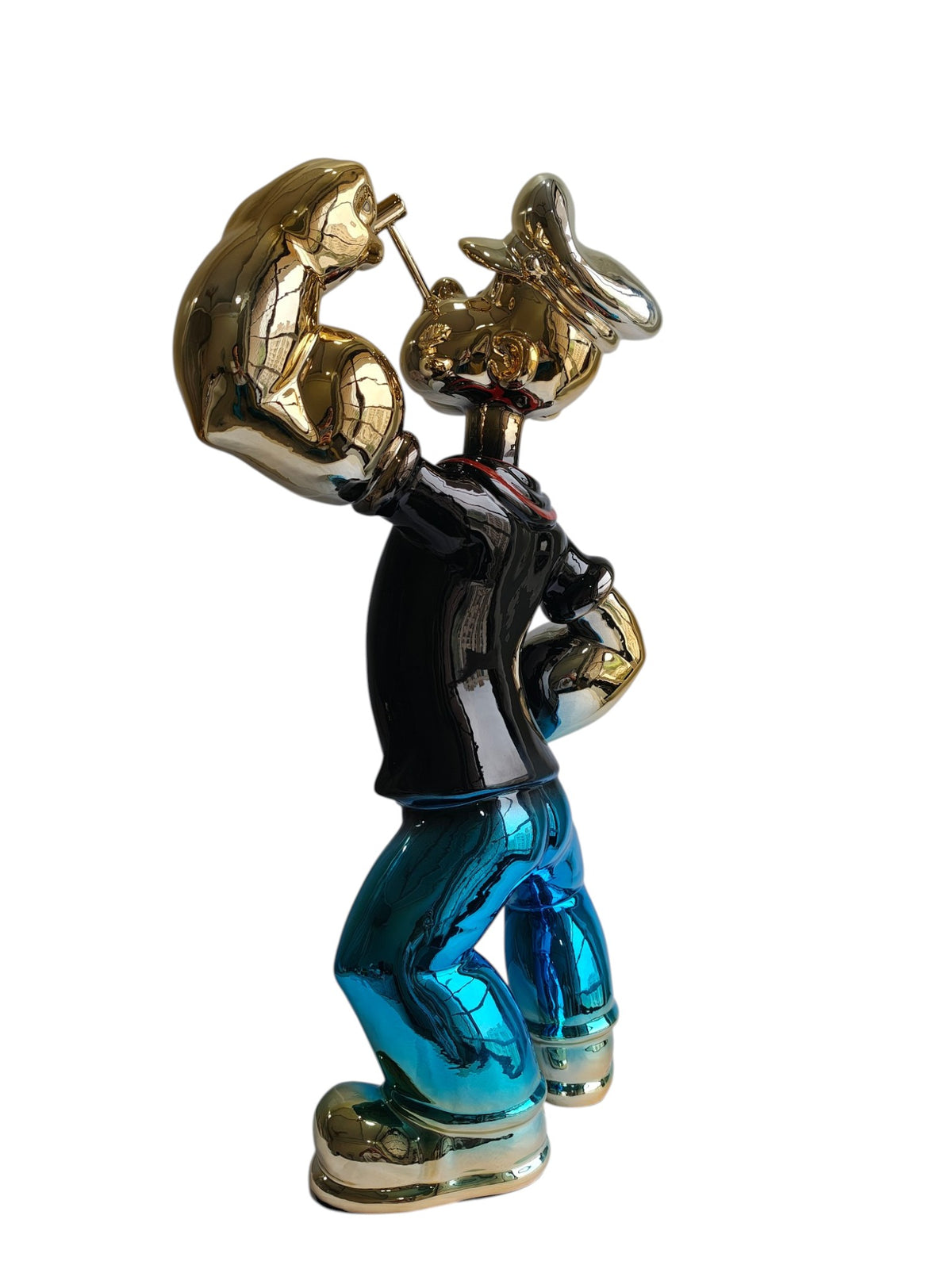Chrome Pop Art Popeye The Sailor Showpiece - 74.5 cm Luxury Electroplated Sculpture