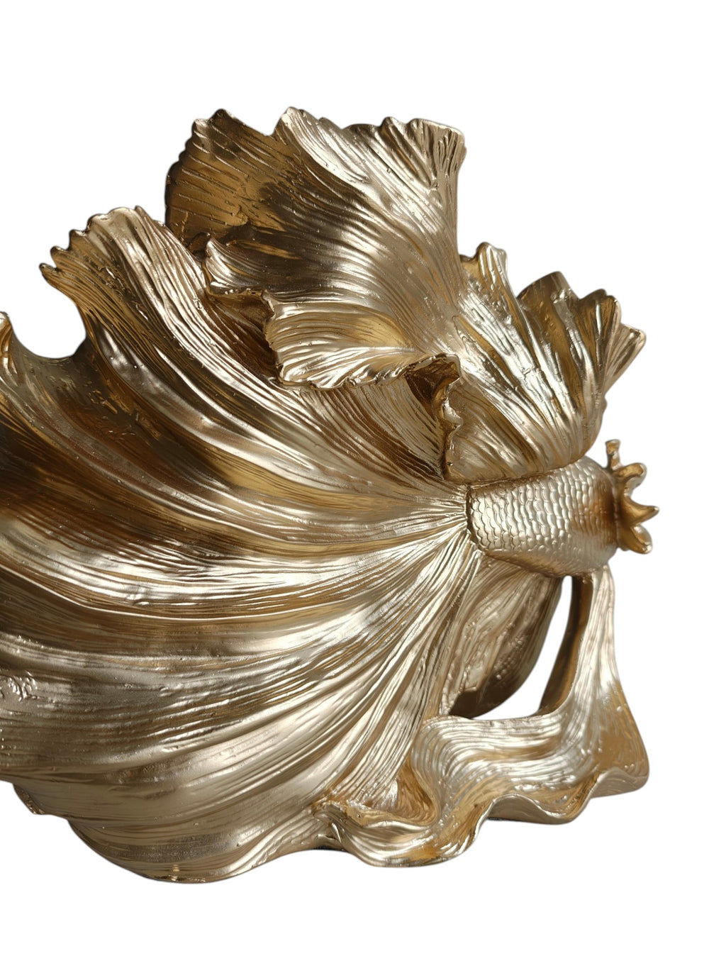 Golden Betta Fish Sculpture - Luxe Metallic Statement Decor - Sun Mun Edition