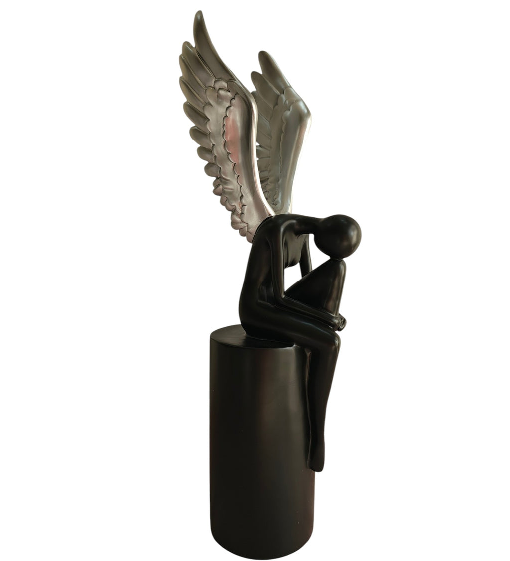 Black & Silver Lady with Wings