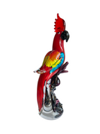 Vibrant Red Parrot Glass Decorative Figurine