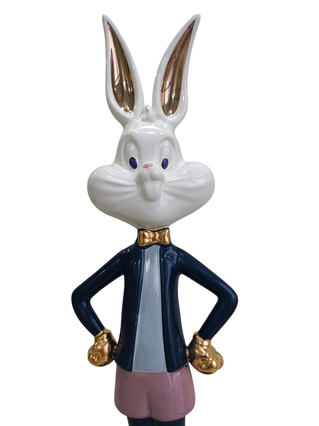 Boss Bunny Deluxe - Navy & Gold Ceramic Sculpture