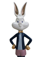Boss Bunny Deluxe - Navy & Gold Ceramic Sculpture