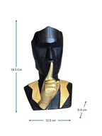 Gold & Black Polyresin Premium Silence Face