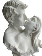 Eternal Love Kissing Couple Bust Showpiece - Romantic Couple Statue