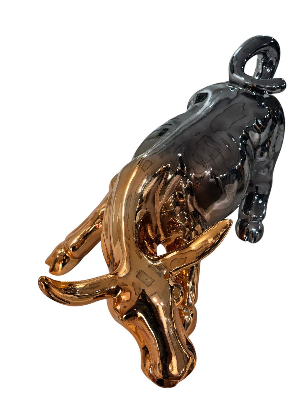 Titan Charge Metallic Bull Sculpture Rose Gold & Gunmetal Edition