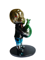 Richie Rich Pop Art Sculpture with Gold Head & Green Money Bag