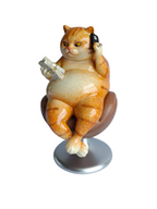 Boss Cat - Millionaire Cat on Swivel Chair with Money & Phone Figurine