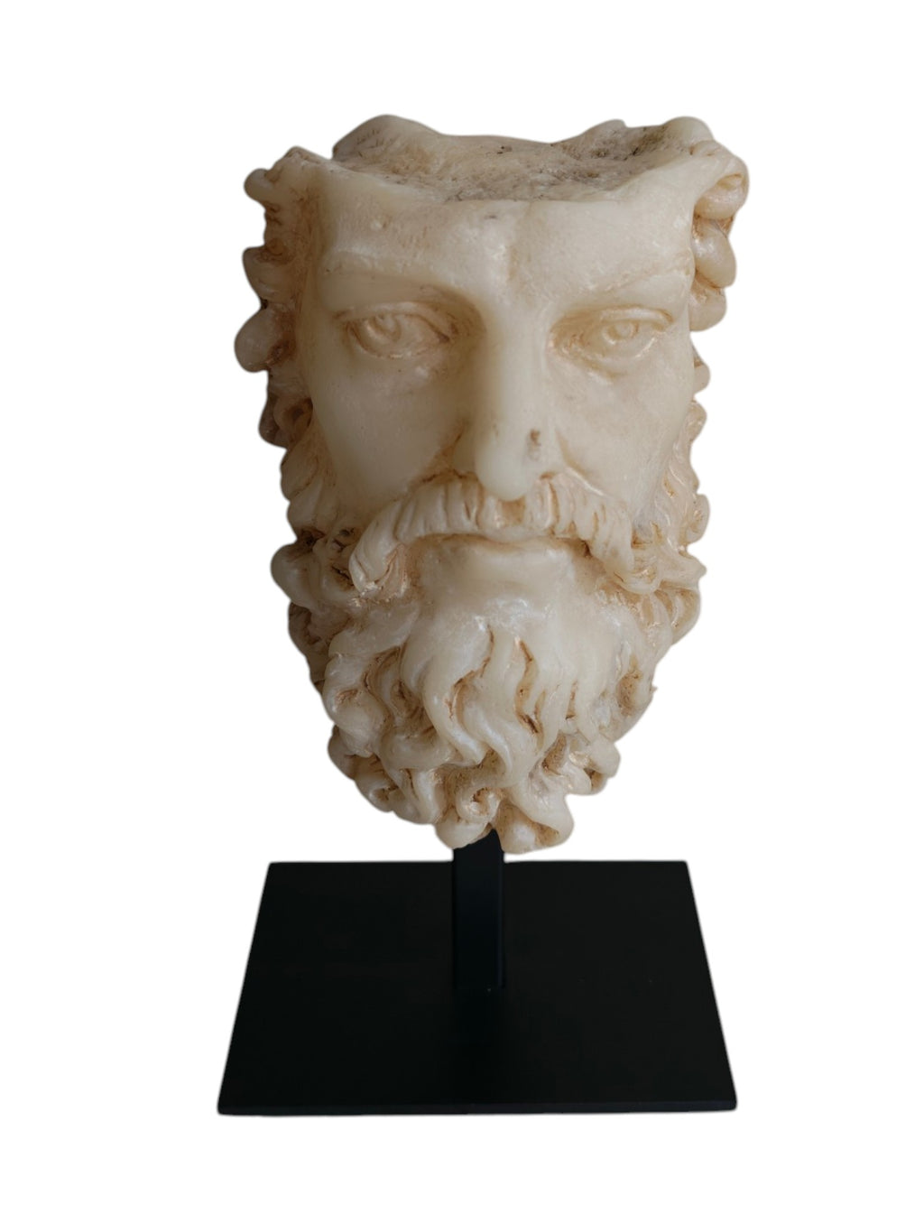 Classic Zeus Face Bust on Stand (Vintage Cream)