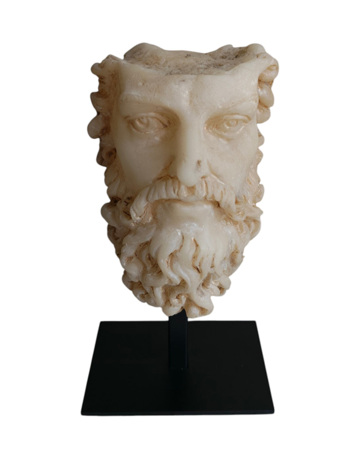 Classic Zeus Face Bust on Stand (Vintage Cream)