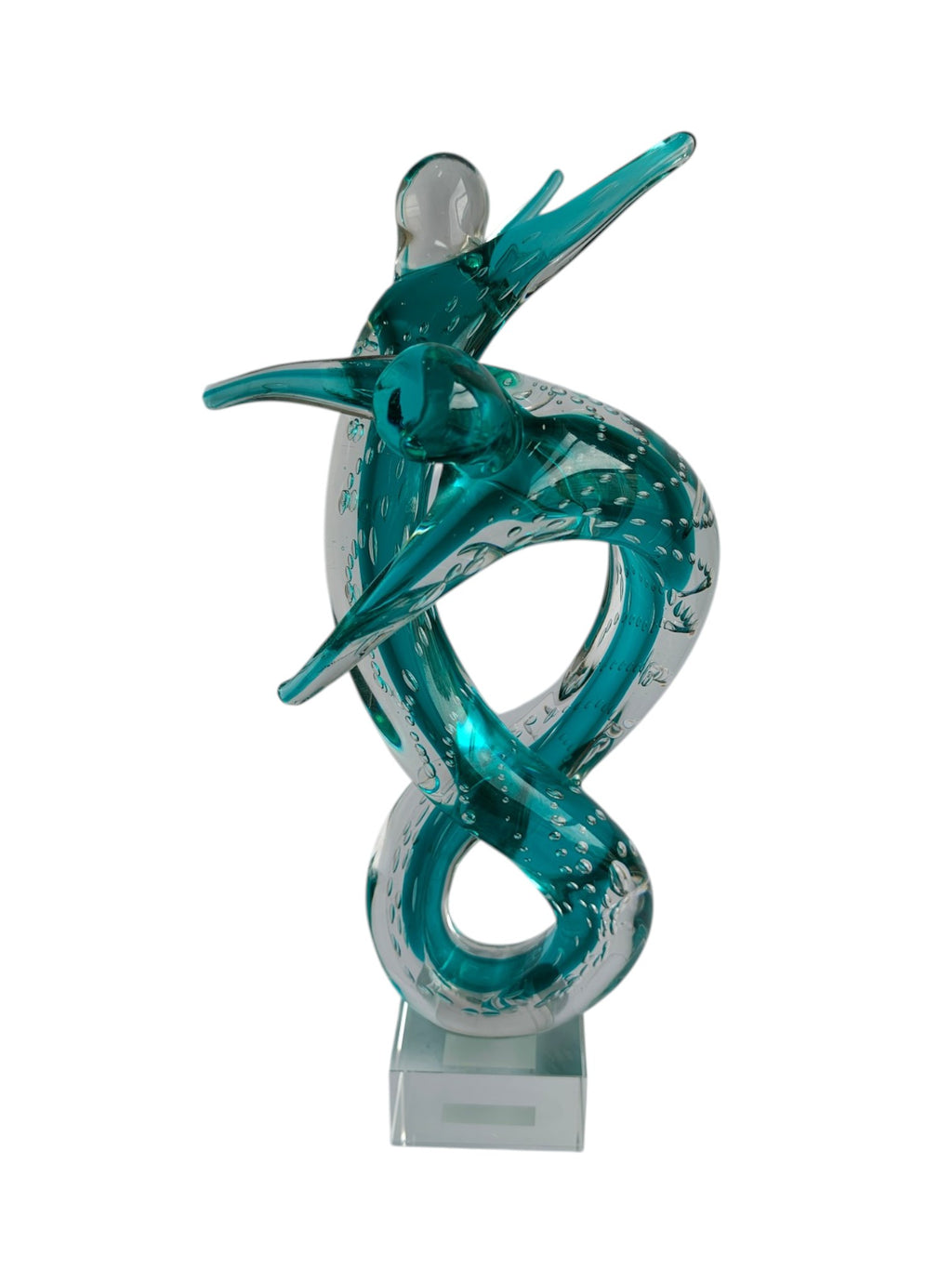 Infinity Dance Couple Crystal Glass Showpiece - Modern Art Sculpture