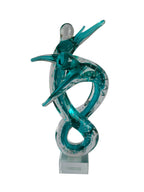 Infinity Dance Couple Crystal Glass Showpiece - Modern Art Sculpture