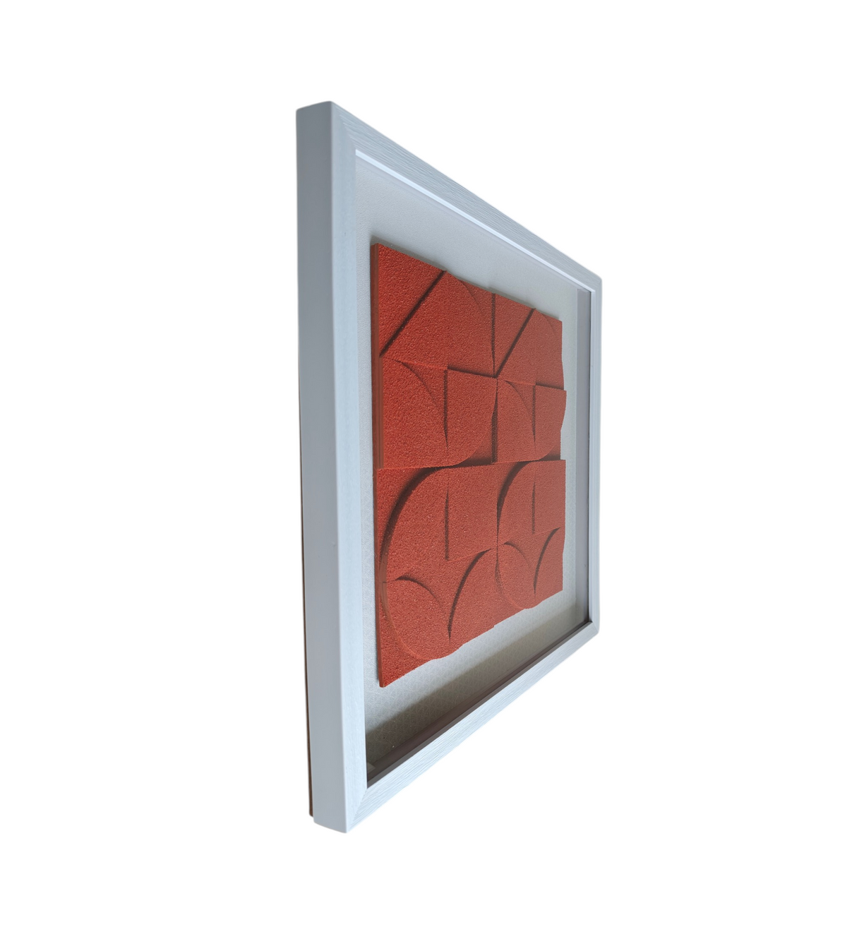 Terracotta Rhythm - Textured Geometric Wall Art Frame