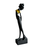 Premium & Elegant Black Polyresin Golden Strip Standing Lady