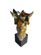 Golden Rhino Butterfly Sculpture - Luxury Resin Table Decor