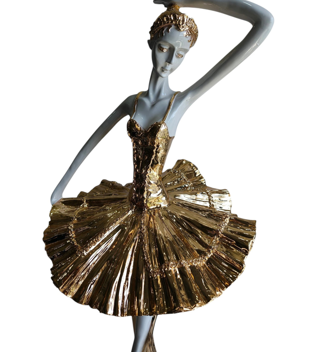 White & Golden Ceramic Premium & Elegant Figurine