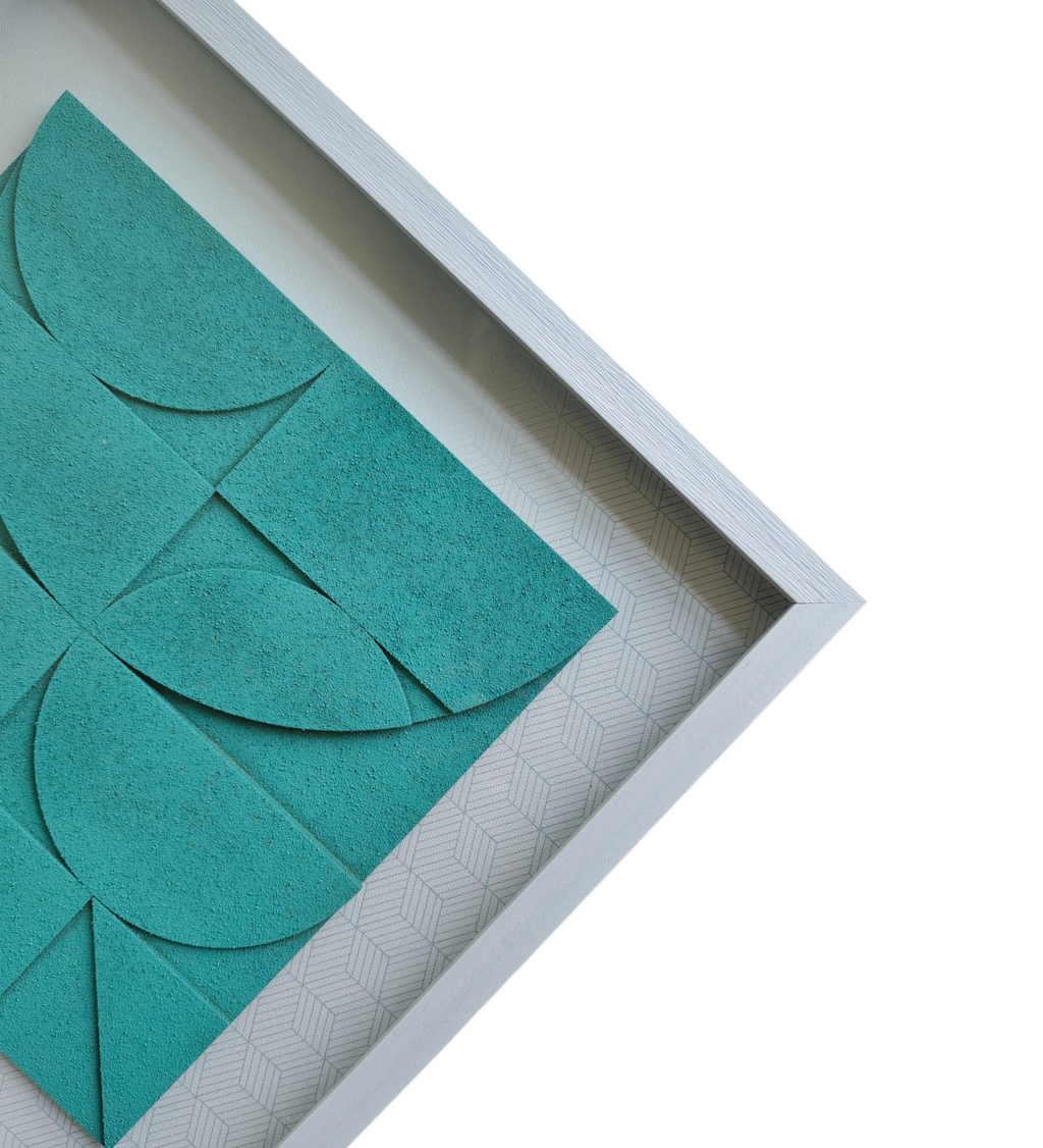 Aqua Harmony | Textured Geometric Wall Art Frame