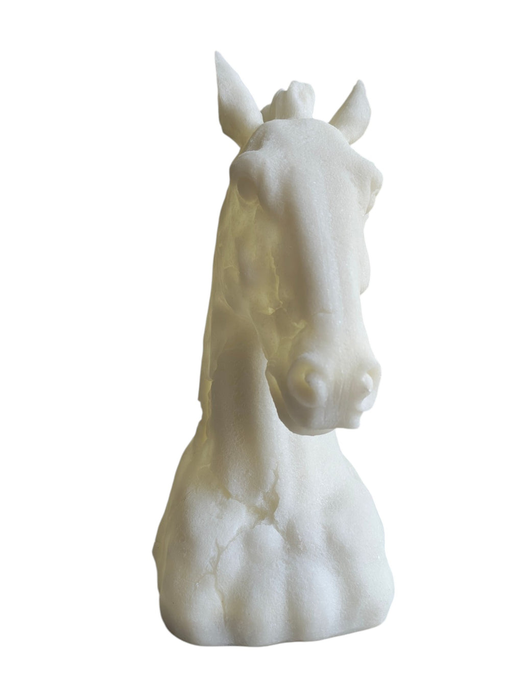 Marble Finish Horse Head Sculpture (White)
