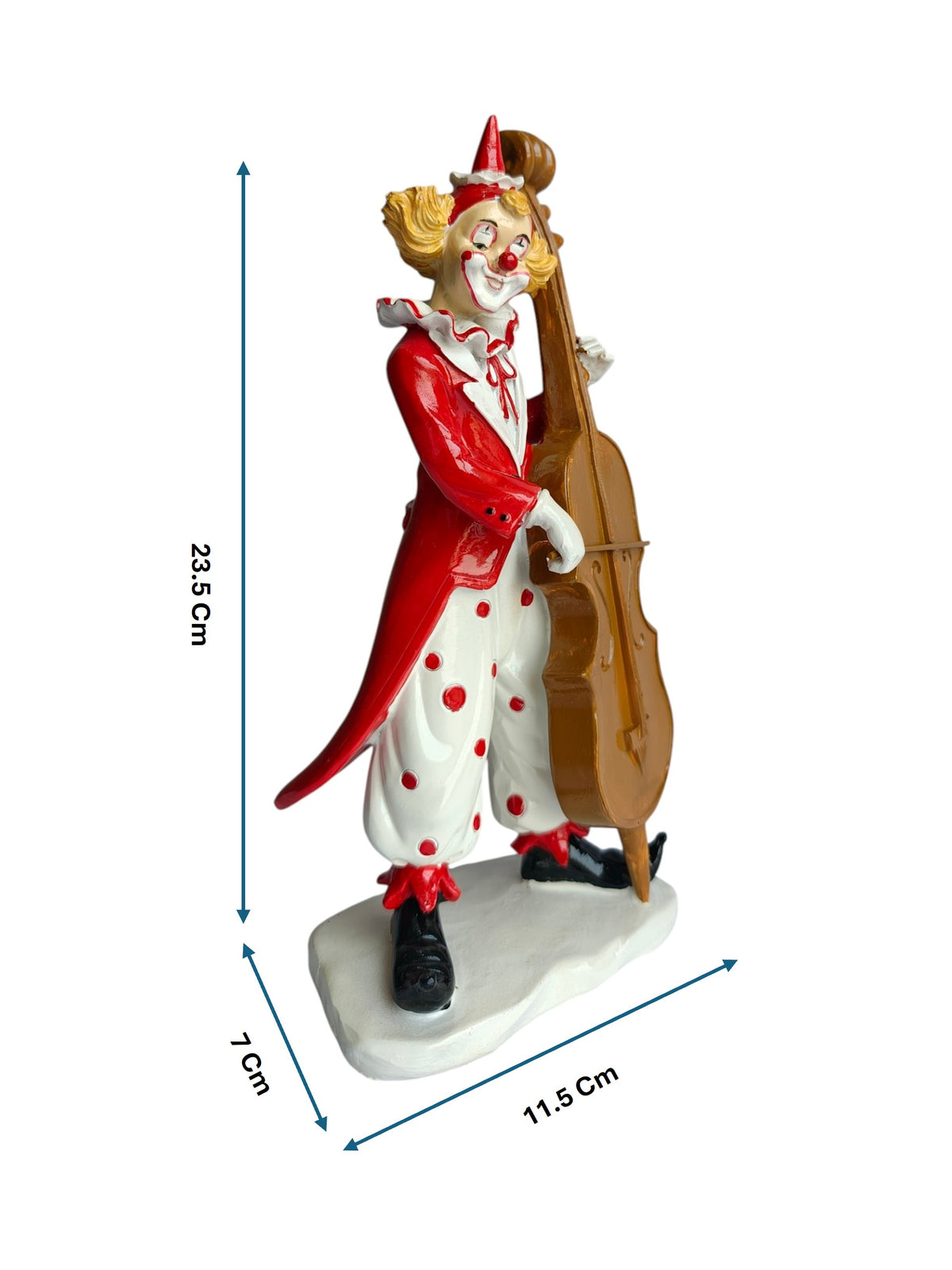 Cello Musician Clown Figurine