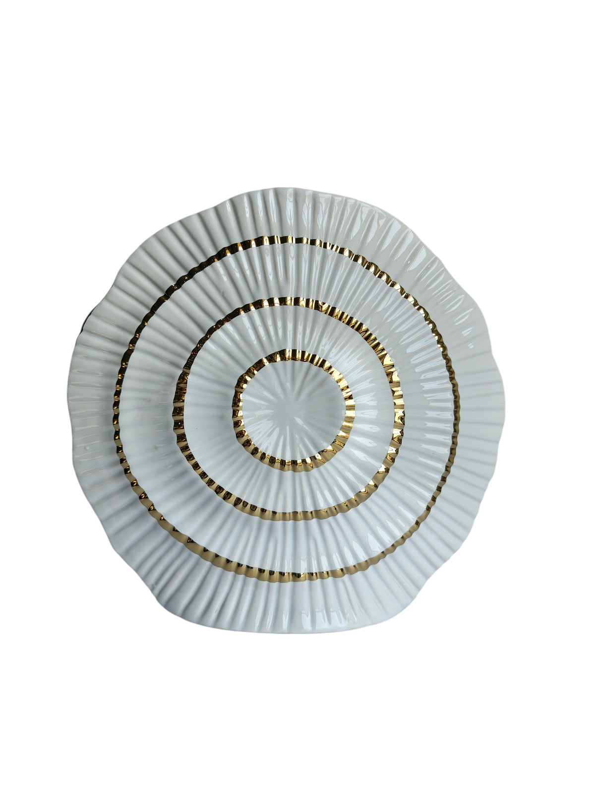 White & Golden Shell Shaped Vase