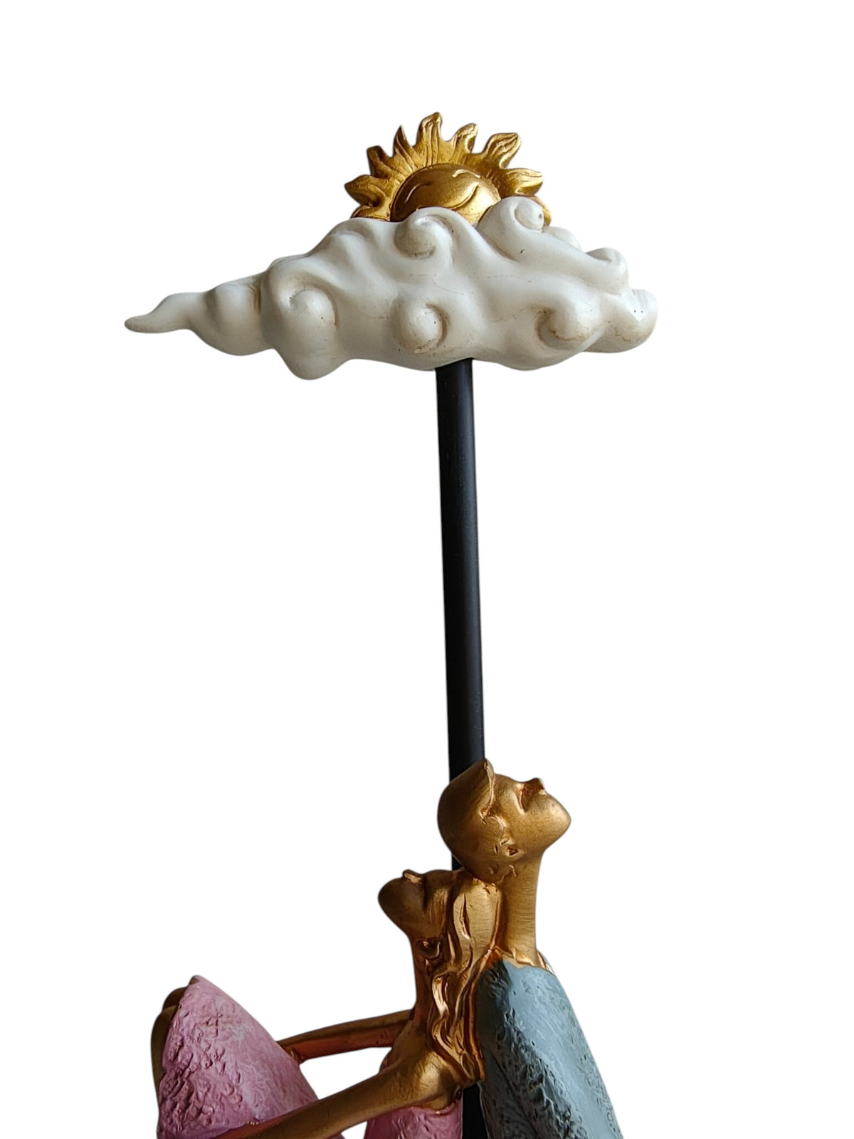 Sunny Day Dreamers - Couple on Bench Under Sun & Cloud Showpiece