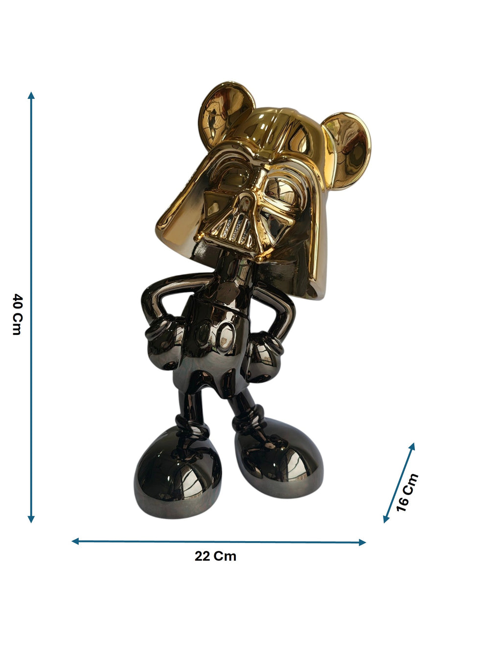 Star Wars Mickey Mouse Sculpture - Black & Gold Luxury Table Decor