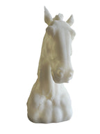 Marble Finish Horse Head Sculpture (White)