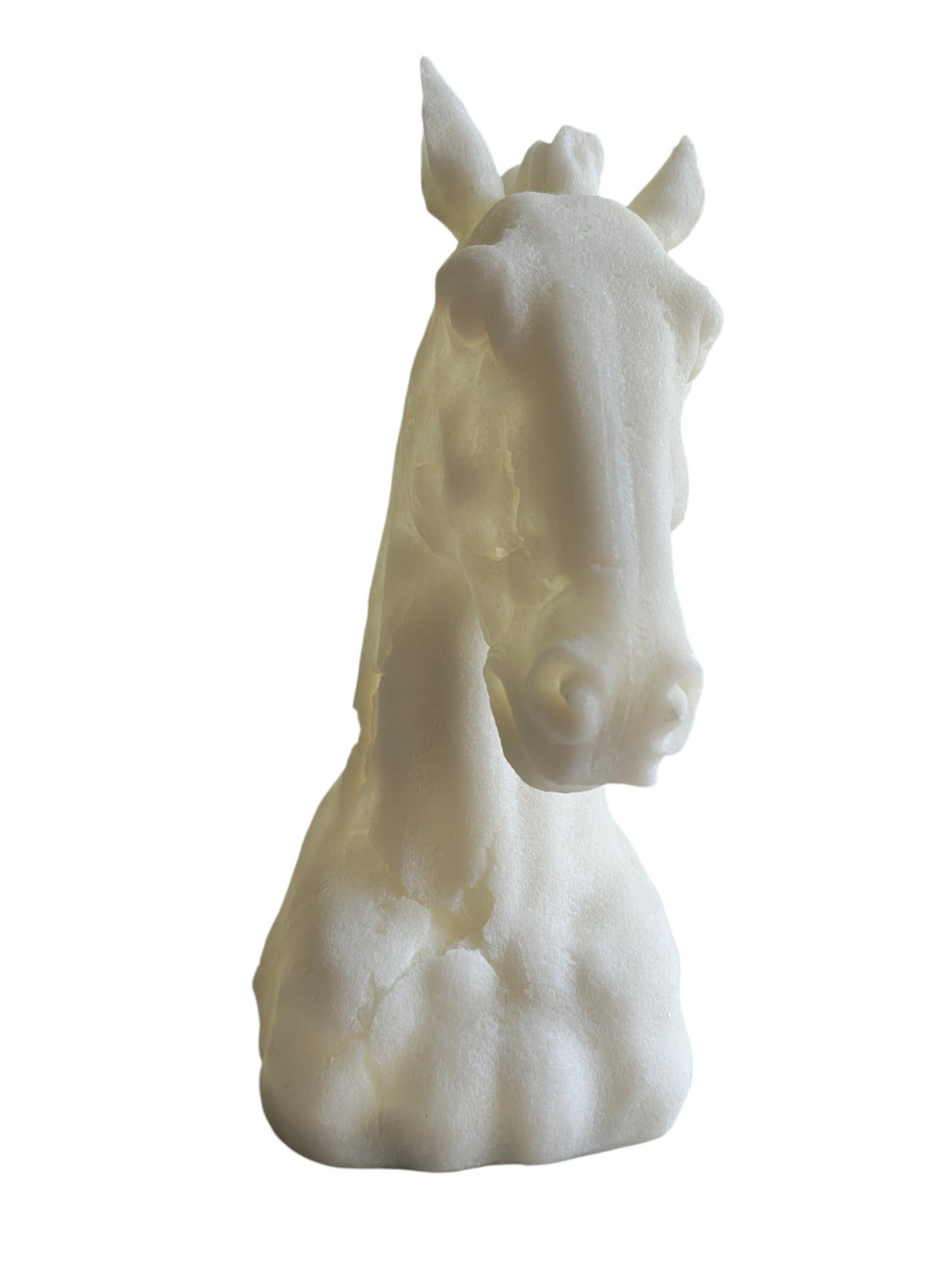 Marble Finish Horse Head Sculpture (White)