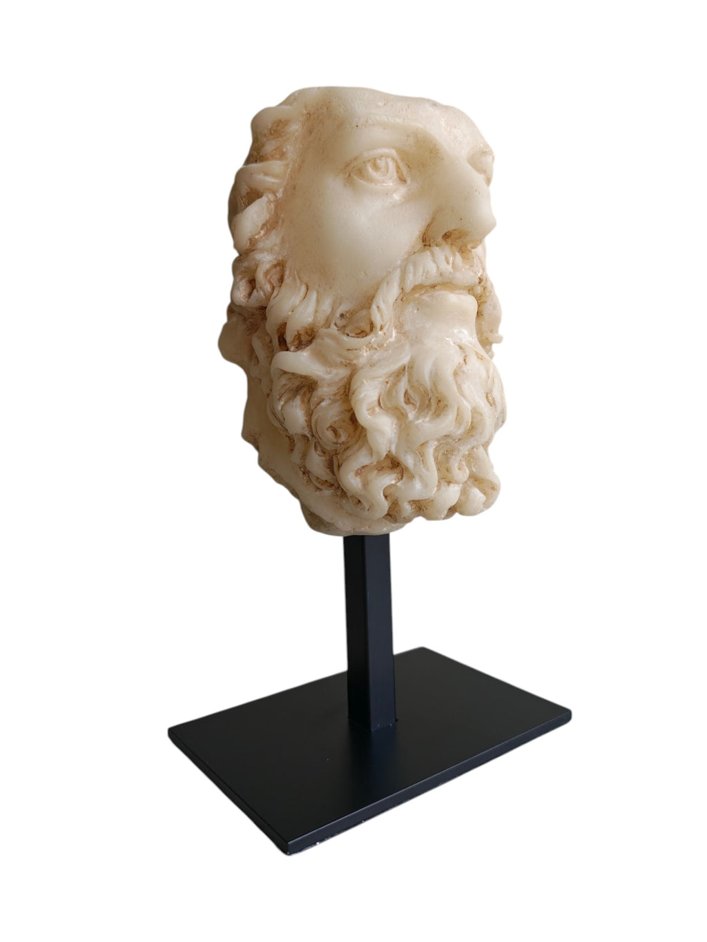 Classic Zeus Face Bust on Stand (Vintage Cream)