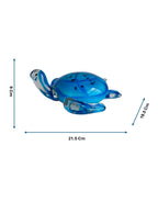 Blue Ocean Glass Turtle Showpiece - Coastal Ocean Animal Art Glass