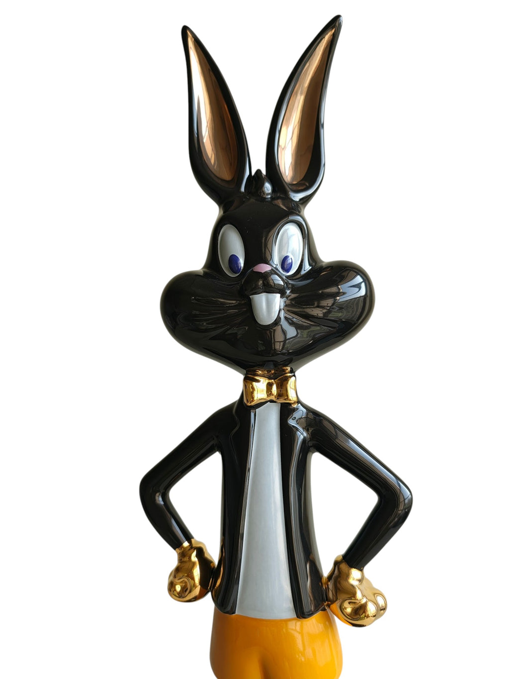 Pure Black Boss Bunny - Luxury Ceramic Sculpture Large