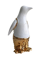 Golden Tux Penguin - Luxury Ceramic Vase Figurine