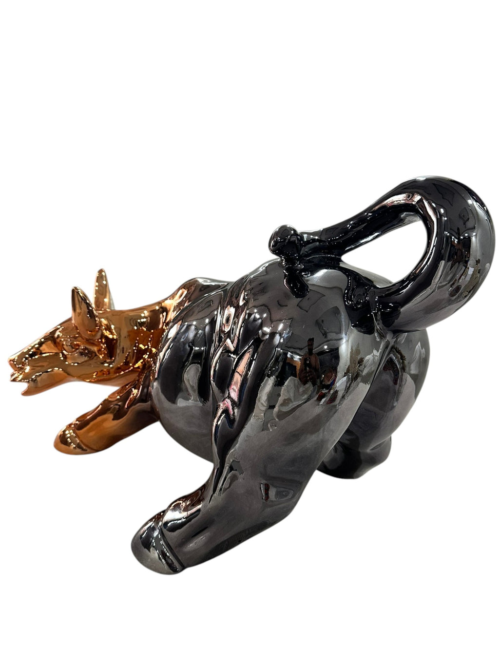 Titan Charge Metallic Bull Sculpture Rose Gold & Gunmetal Edition