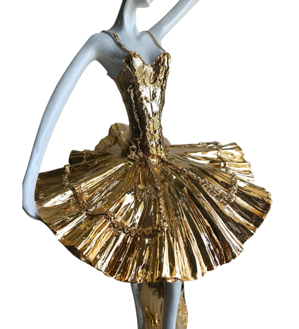 White & Golden Ceramic Premium & Elegant Figurine