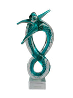 Infinity Dance Couple Crystal Glass Showpiece - Modern Art Sculpture